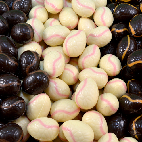 Chocolade paaseitjes gevuld