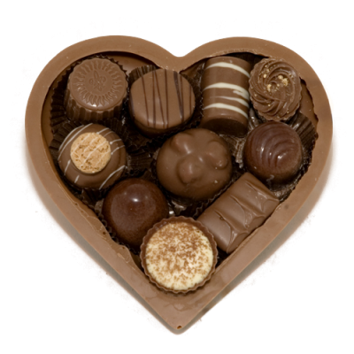 Valentijn chocolade hart gevuld