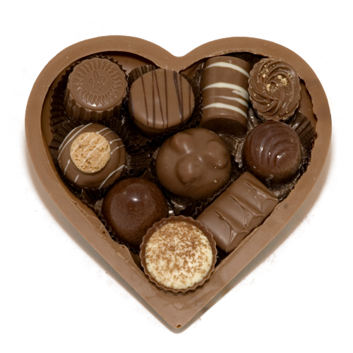 Valentijn chocolade hart gevuld