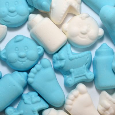 Geboortesnoepjes zacht blauw wit
