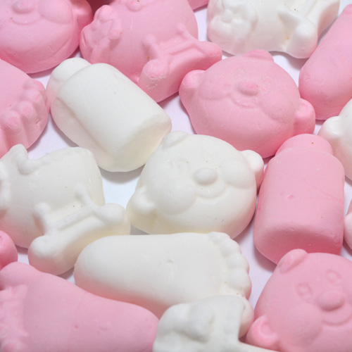 Geboortesnoepjes zacht roze wit