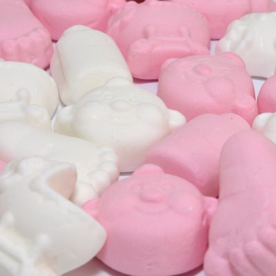 Geboortesnoepjes zacht roze wit