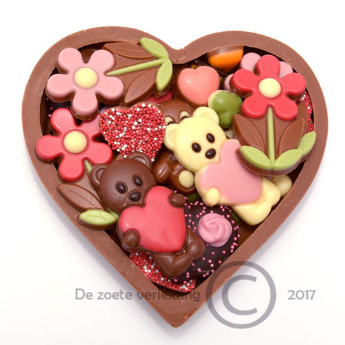 Valentijn chocolade hart gevuld