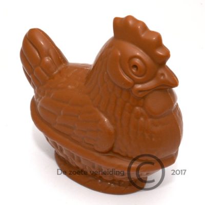 Chocolade paaskip op mandje