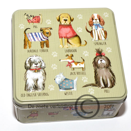 Koekblik met hondjes print