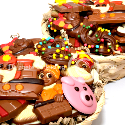 Sint chocolade in mandje
