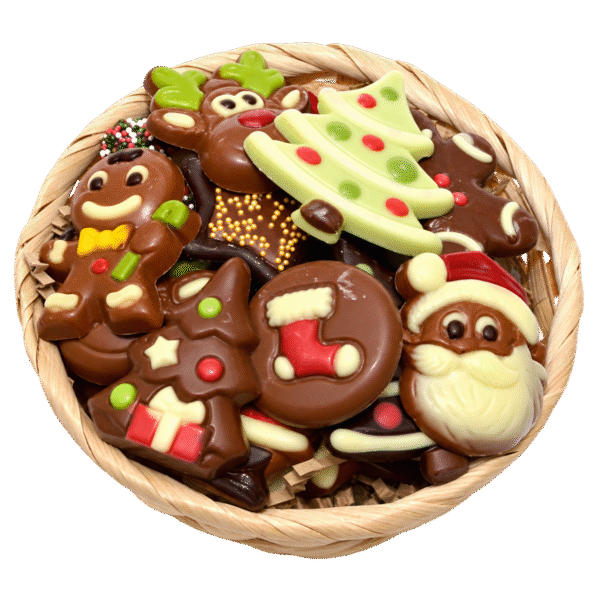 kerst chocolade in mandje