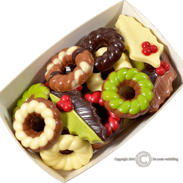 Kerstchocolade hulstblaadjes/kransjes