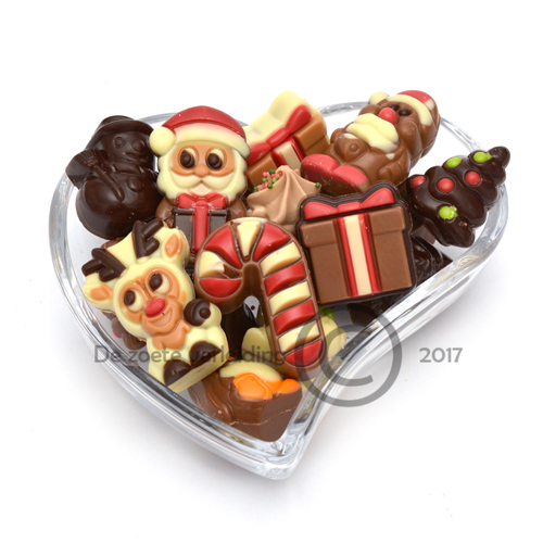 Kerstbonbons in luxe glazen hartje