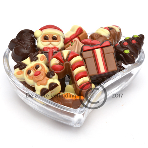 Kerstbonbons in luxe glazen hartje