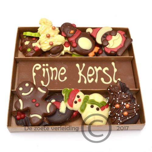 Fijne kerst chocolade drieluik