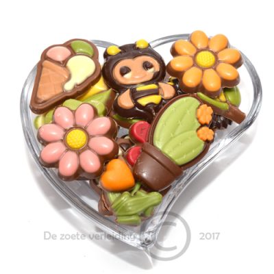 Moederdag chocolade in luxe glazen hartje