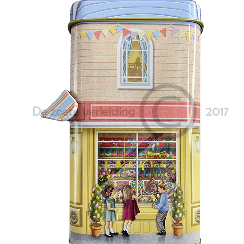 Koekblik chocolaterie met luifel