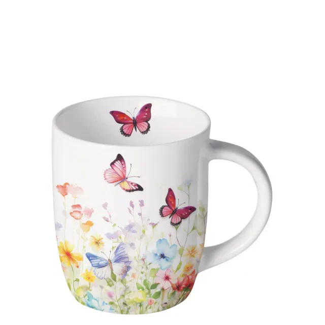 Beker porselein Butterflies in field
