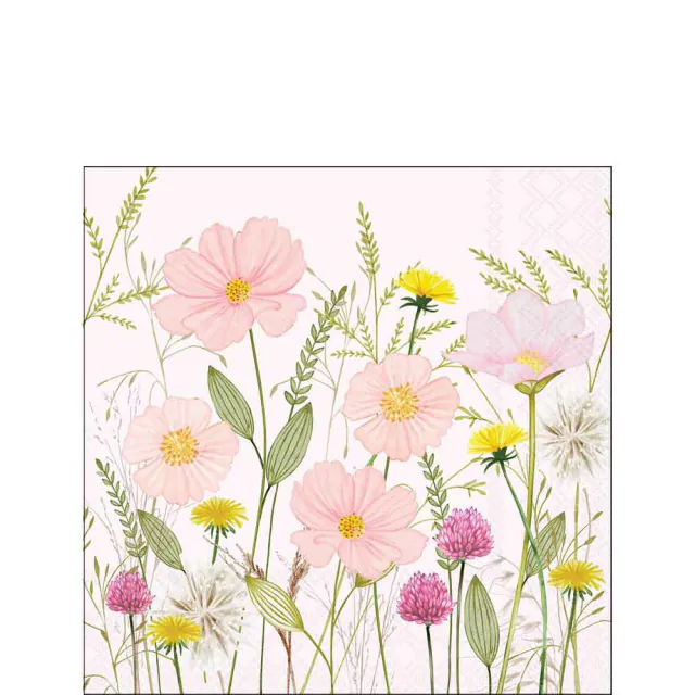 Ambiente servetten Pastel Flowers 25 x 25 cm