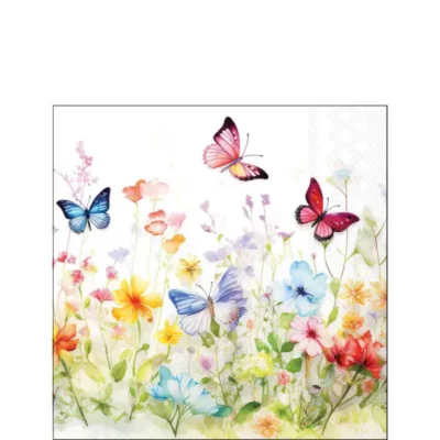 Ambiente servetten Butterflies in Field – 25 x 25 cm