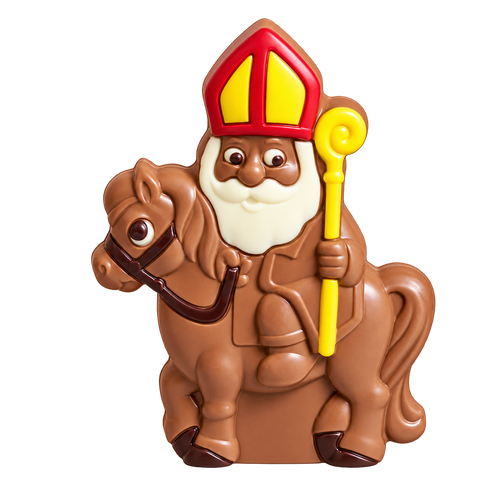 Chocolade Sinterklaas op paard 14 cm