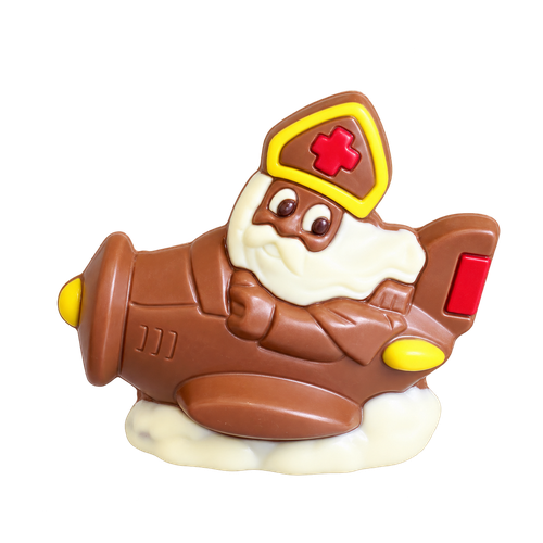Chocolade sinterklaas in vliegtuig